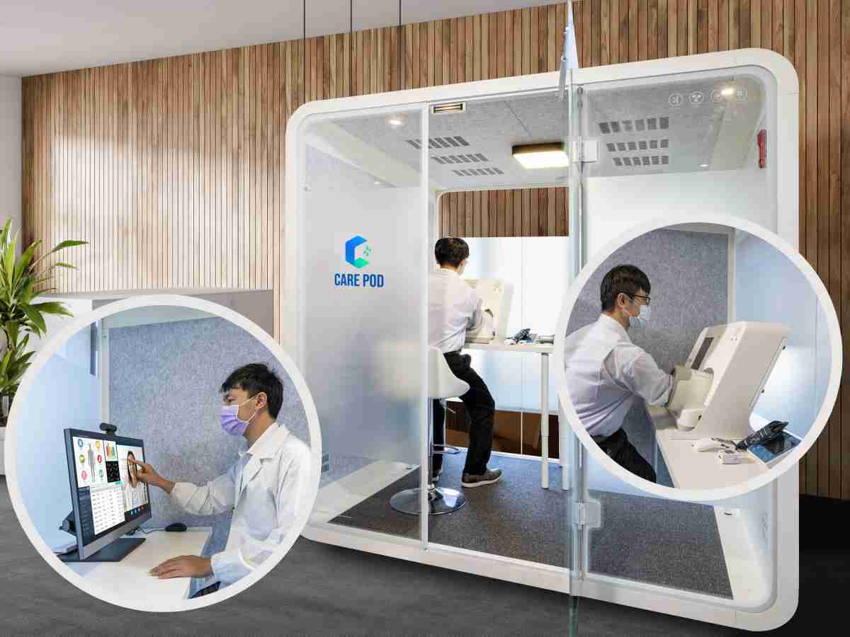 达擎于医疗科技展中展出＂远距诊疗舱＂，，，以因应医疗数字化及社会高龄化趋势下、、、、复诊及慢性病患等族群对于远距看诊需求逐渐升高所推出的创新整合方案。。。多功能合一、、高隐私性的远距诊疗舱可根据病患端与医师端的不同需求，，，提供弹性化及客制化功能，，，，节省医生和病患的精力及时间